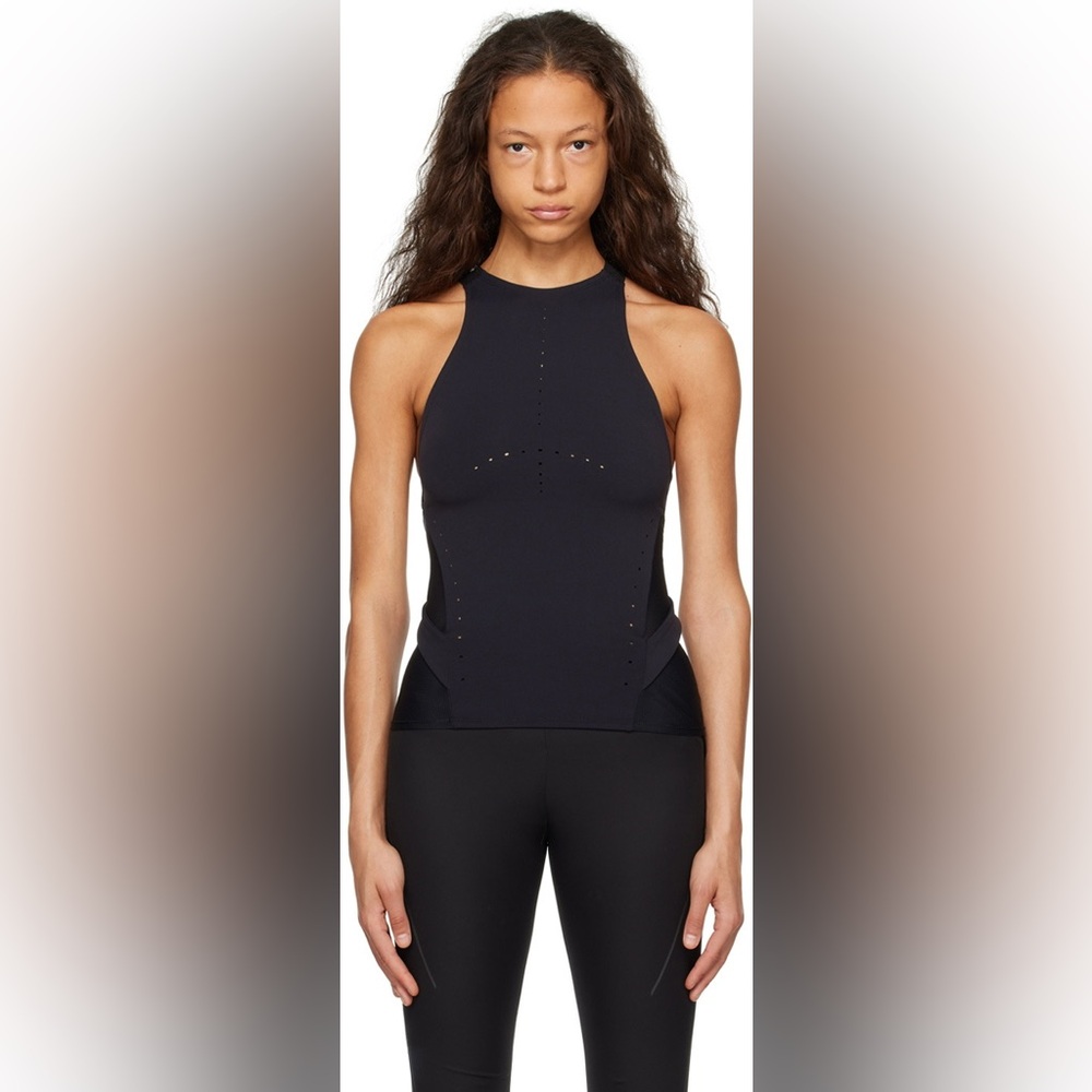HYEIN SEO Black Perforated Tank Top Size 0